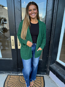 Dark green popcorn cardigan