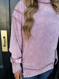 Raw hem sweatshirt- light rose