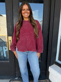 Cabernet high low ribbed top