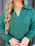 Dark green sweater dress