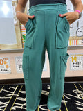 Dark green cargo sweat pants