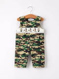 Camouflage Duck Smocking Embroidery Baby Boy Romper: 3M