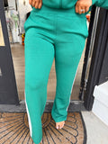 Scuba side stripe pants- green