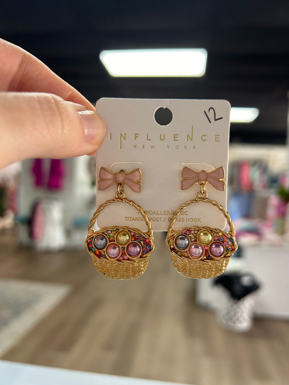 Easter basket earrings