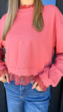 Terracotta layered sweatshirt