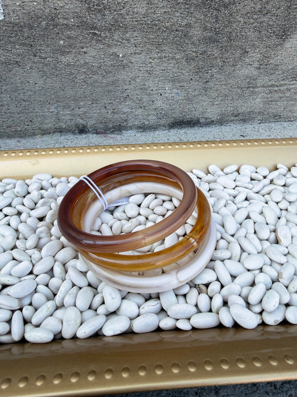 Brown Acrylic Thin Set of 3 Bangles