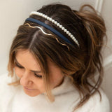 Women's Headbands | Blue Headband | Pearl headband | Set