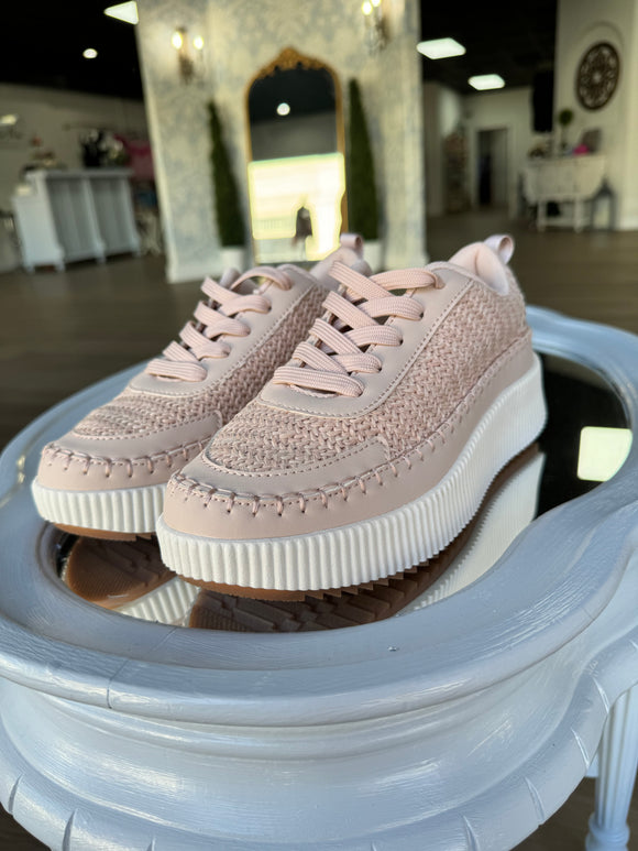 Light pink woven sneakers
