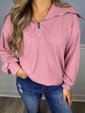 Berry rib pullover