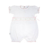 Paty Knit Ruffle Hem Bubble with Swiss Embroidered Trim: 3 Months