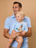 Baby Mallard Skies Applique Sweatshirt Bubble Romper: Blue / 0-3m