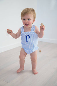 Unisex Seersucker  Sunsuit - Blue