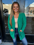 Kelly Green popcorn cardigan