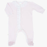 Paty Knit Footie with Eyelet #217E: Pink / Newborn