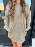 Mineral wash mocha dress
