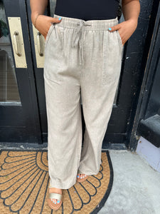 Beige linen pants