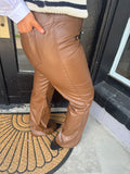 Brown leather pants