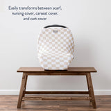 Taupe Checkerboard Mom Boss™ 4-in-1 multi-use cover