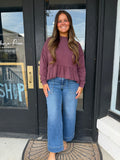 Dark cherry tiered top