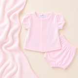 Solid Essentials Ruffle Diaper Cover Set - Pink: Preemie