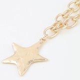 Hammered Star Chain Necklace: GD