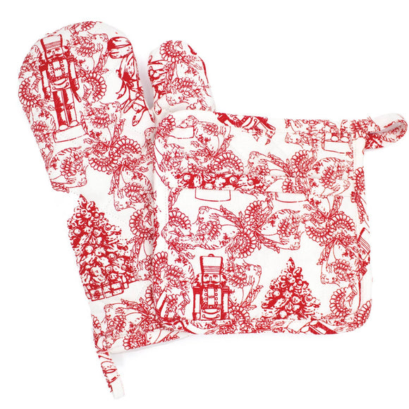 Classic Nutcracker Oven Mitt Set