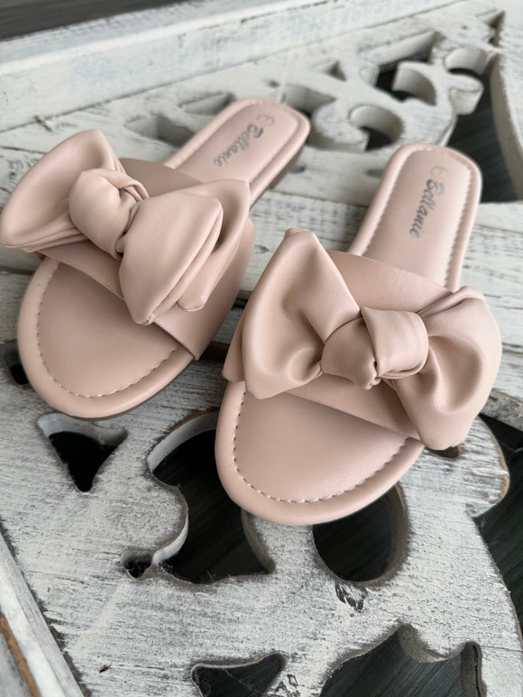 Bow tie sandals- nude
