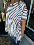 Brown striped top