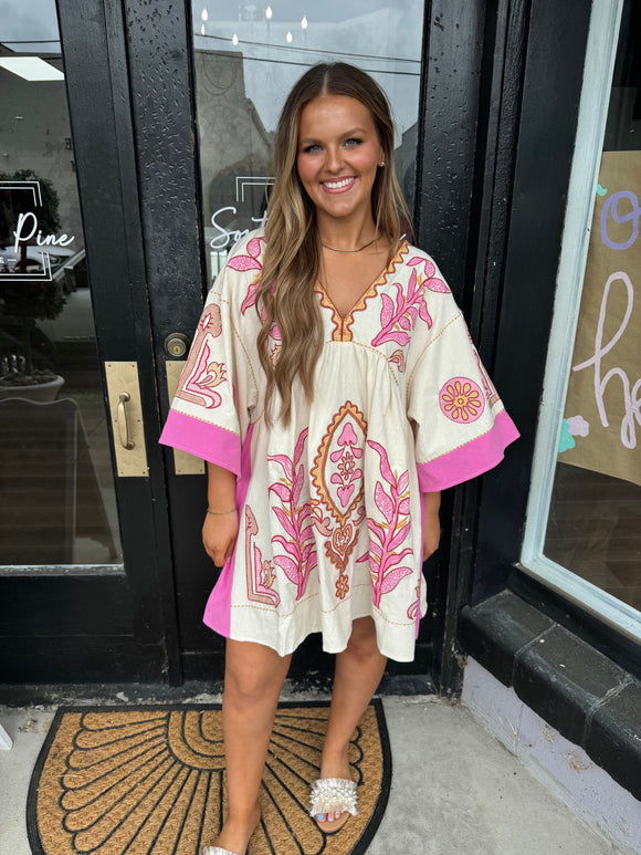 Boho embroidered dress