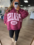 Praise God/ polka dot reversible crewneck