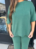 Kelly green ribbed set