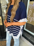 Navy striped top