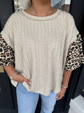 Beige cheetah sleeve top