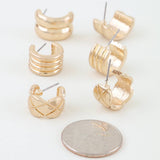 Chic Polished Hoop Earrings Set: GD