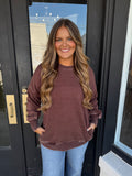 Mahogany mineral wash crewneck