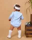 Baby Mallard Skies Applique Sweatshirt Bubble Romper: Blue / 0-3m