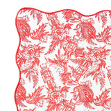 Nutcracker Toile Scalloped Dinner Napkin