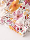 Halloween & Thanksgiving Pumpkin Embroidery Smock Floral Baby Girl Romper: 3M