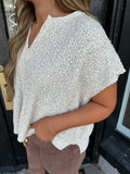 Cream popcorn pullover
