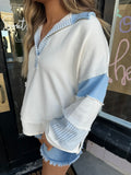 Sky blue & cream pullover