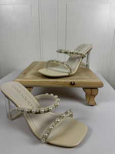 Pearl strap heels