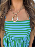 Hammered Loop Link Chain Necklace: GD