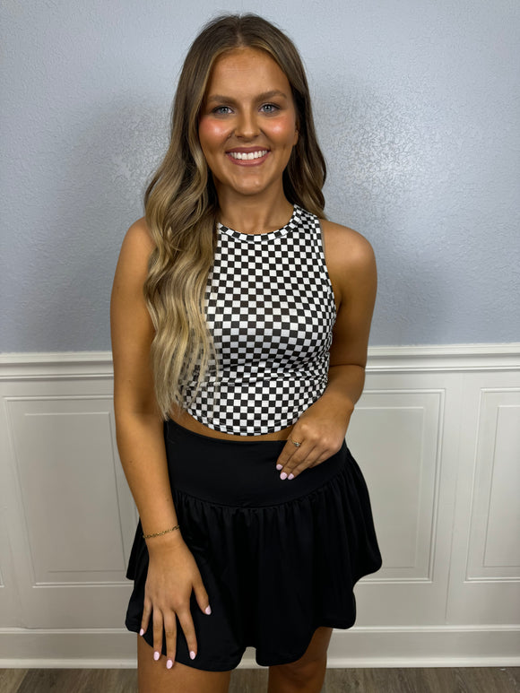 Checkered cropped tank