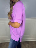 Spring violet ribbed short sleeve