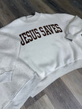 Cross / JESUS SAVES reversible mock neck