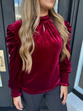 Burgundy velvet blouse