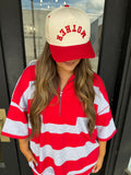 Two Tone Cap - Mother (Upside Down) - Red/Beige