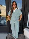 Hunter green short sleeve habor set