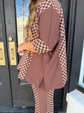 Brown checkered set
