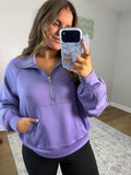 Dusty lavender luxe scuba pullover